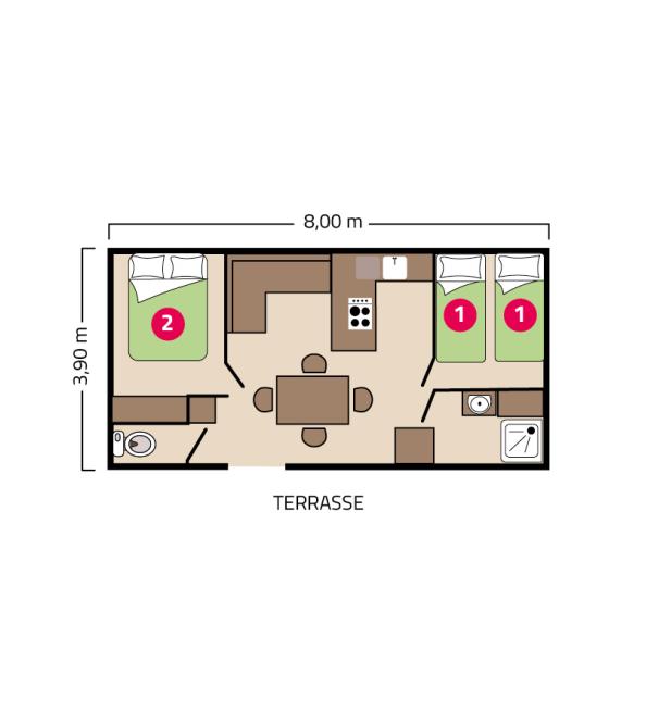 Plan Mobil-home Atlantique camping La Corniche
