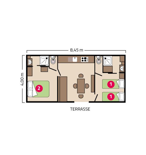 Plan mobil-home Iroise camping La Corniche