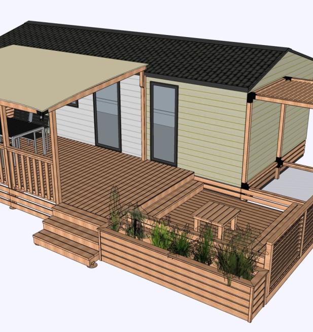 Mobil-home Clim Suite Duo camping Les Peupliers