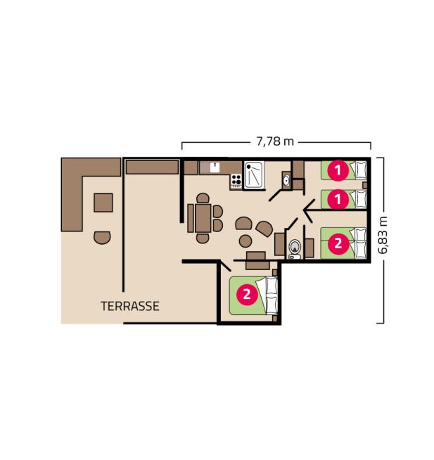 Plan Dunéa Lodge camping Le Petit Rocher