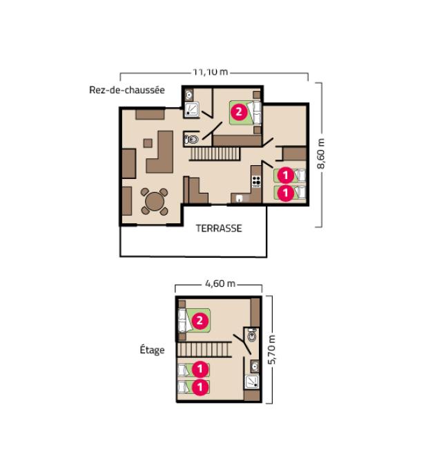 Plan Maison Tribu camping Le Petit Rocher