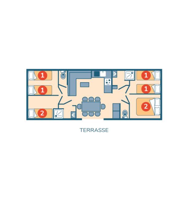 Plan mobil-home Génération camping Les Peupliers