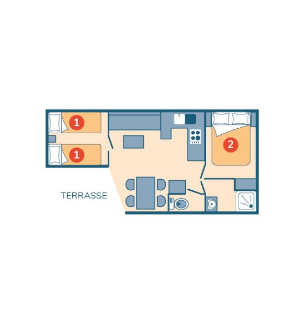 Plan mobil-home Atlantique camping Park er Lann