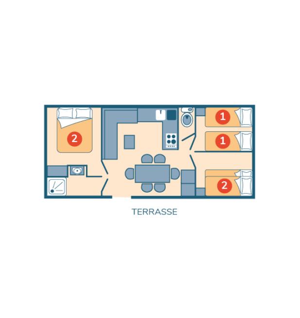 Plan mobil-home Evasion camping Park er Lann