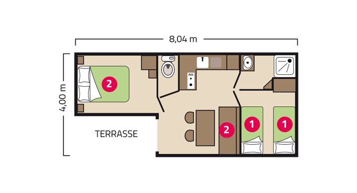 Plan Mobil home Loggia Camping Signol