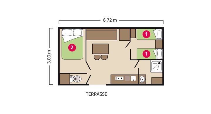 Plan Mobil home Riviera Camping Signol