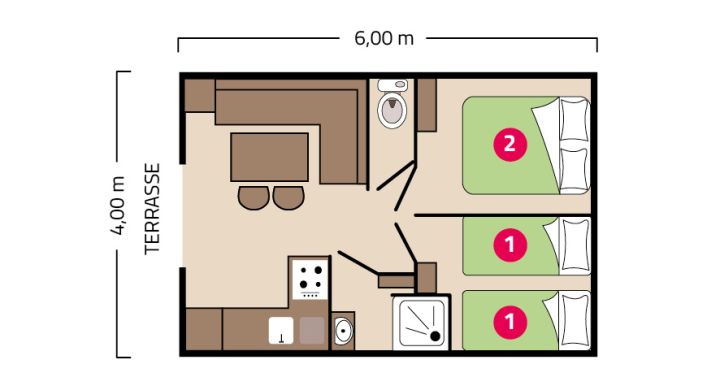 Plan mobil-home Palma camping La Corniche