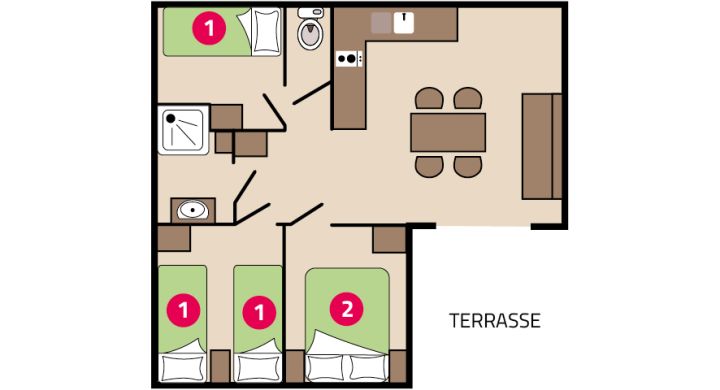 Plan chalet Vanille camping La Mignardière