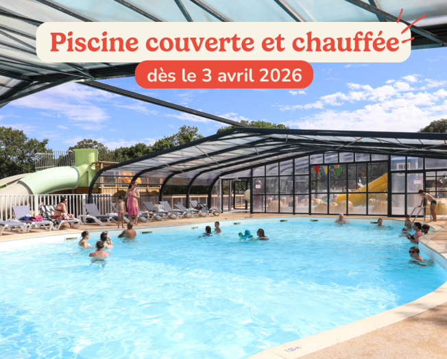 Profitez de la piscine couverte et chauffée du camping Le Petit Rocher en Vendée