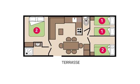 Plan mobil-home Famille camping La Corniche