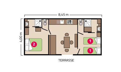 Plan mobil-home Iroise camping La Corniche