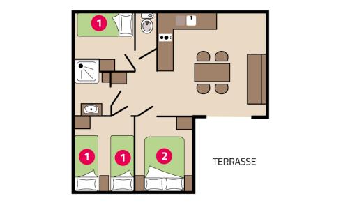 Plan chalet Vanille camping La Mignardière