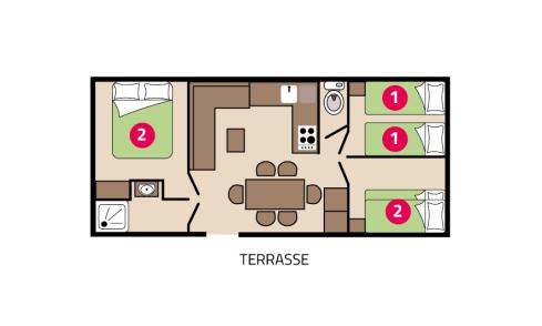 Plan mobil-home Evasion camping Park er Lann