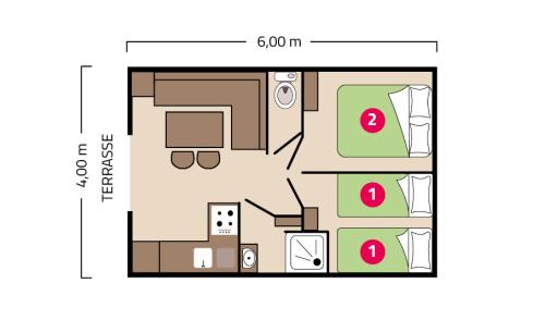 Plan mobil-home Palma Clim camping Les Peupliers