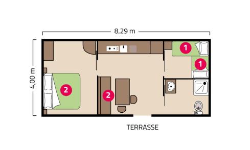Plan mobil-home Personnes à Mobilité Réduite camping Les Peupliers