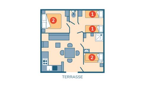 Plan Chalet Grand Large camping Les Chalands Fleuris