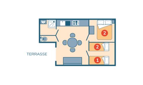 Plan Chalet Vanille camping Les Chalands Fleuris