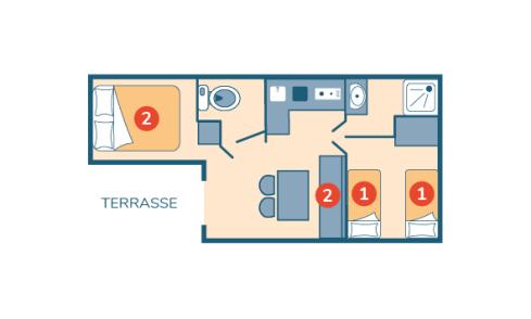 Plan mobil-home Loggia Éco camping Les Peupliers