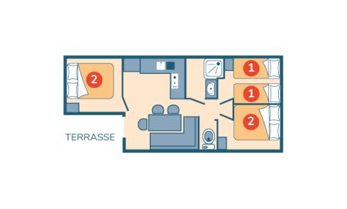 Plan mobil-home Évasion camping La Mignardière